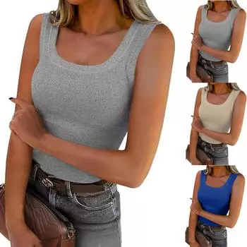 Женский свитер без рукавов с цветными блоками и отделкой Top Line L чёрный