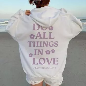 Женский свитер больших размеров из флиса с рукавами на плечах, надписью, карманом-кенгуру, затягивающимся шнурком, с капюшоном XS