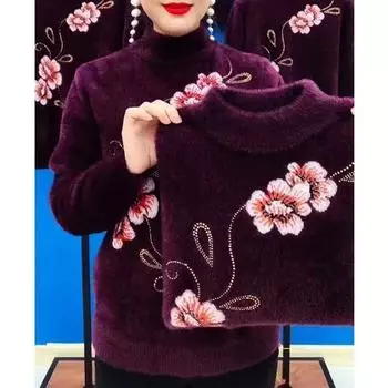 Женский свитер больших размеров на осень и зиму, утолщенный, повседневный, теплый, тонкий, с длинным рукавом, вязаный свитер 4XL