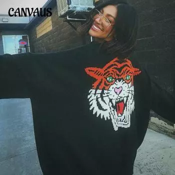 Женский свитер большого размера с длинными рукавами и свободным вязанным узором «летучая мышь» one size чёрный