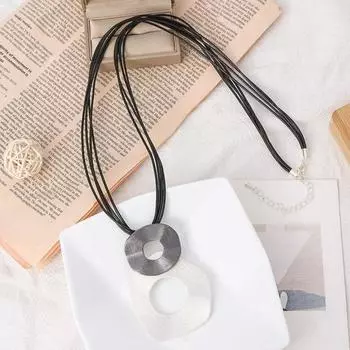 Женский свитер-цепочка, двойной круглый обруч, многослойный, увеличенная длина, регулируемый, портативный, легкий, декоративное ожерелье из нержавеющей стали, ювелирные изделия для одежды серебряный