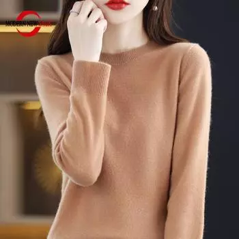 Женский свитер из 100% шерсти, СОВРЕМЕННАЯ НОВАЯ САГА, зимний вязаный пуловер, осенний джемпер, женские кашемировые свитера, вязаный топ с длинным рукавом S зелёный