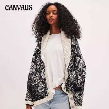 Женский свитер-кардиган с длинными рукавами и V-образным вырезом, повседневный, для поездок на работу, больших размеров One Size