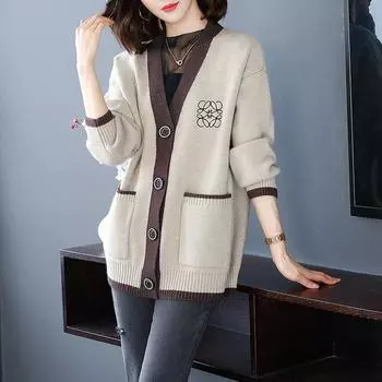 Женский свитер кардиган с V-образным вырезом вязаная куртка весенняя и осенняя одежда ранняя осенняя верхняя шаль XXXXL красный