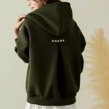 Женский свитер Lotte Simple Beaded Top Loose Hooded Sweater Womens S серый