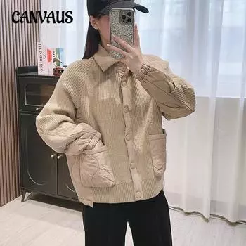 Женский свитер осень-зима хлопковая одежда сращивание вязаный кардиган ленивый ветер высокий воротник куртка прилив One Size чёрный