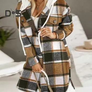 Женский свитер осень-зима с капюшоном, завязками, витым узором, контрастного цвета, плотный трикотаж, однотонный, с длинным рукавом, средней длины, карманами, разрезом по низу XL темно-серого