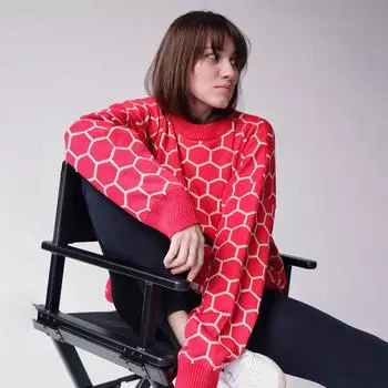 Женский свитер осень-зима с V-образным вырезом и длинным рукавом S