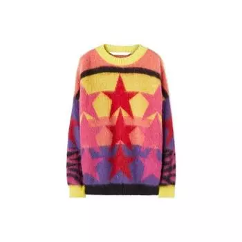 Женский свитер Palm Angels Stars, желтый/фиолетовый, топы PWHE033F22KNI0011837 M