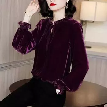 Женский свитер, повседневный, с длинным рукавом, офисный, с длинным рукавом, винтажная французская рубашка с длинным рукавом XXXXL