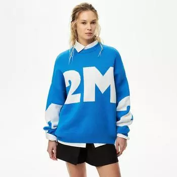 Женский свитер с буквами, осенне-зимний вязаный модный свитер с цветовым контрастом и свободным воротом S розовый