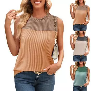 Женский свитер с цветными блоками и длинными рукавами, украшенный узором по верхнему краю L чёрный