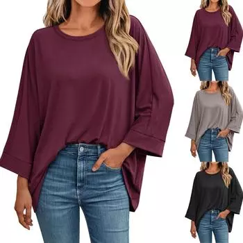 Женский свитер с цветными блоками и длинными рукавами, украшенный узором по верхнему краю L чёрный