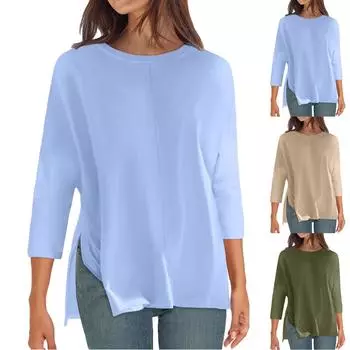 Женский свитер с цветными блоками и длинными рукавами, украшенный узором по верхнему краю L чёрный