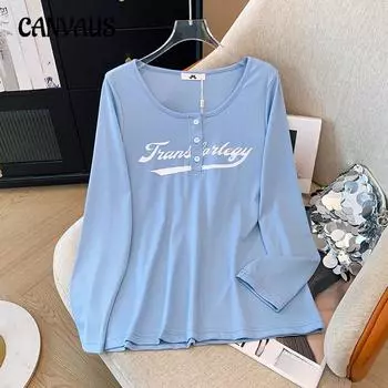 Женский свитер с длинным рукавом больших размеров, свободная рубашка с круглым вырезом на весну и осень 2XL синий