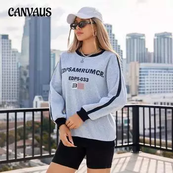 Женский свитер с длинным рукавом, осенняя мода, свободная толстовка с принтом S светло-серый