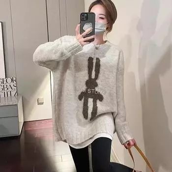 Женский свитер с капюшоном и высоким воротом, осенне-зимняя японская ретро-толстая верхняя одежда средней и длинной длины, высококачественный трикотажный топ S бежевый