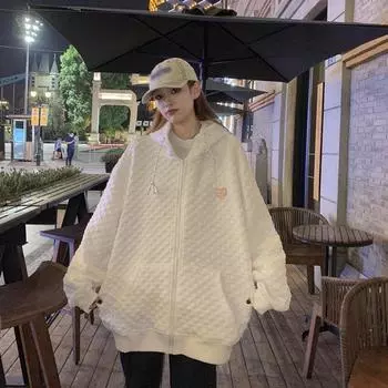 Женский свитер с капюшоном, свободный кардиган с длинными рукавами, пальто L