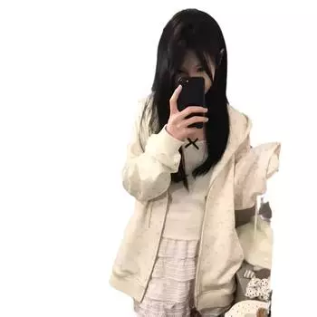 Женский свитер с капюшоном, тонкая куртка на весну и осень, свободный топ S