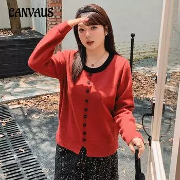 Женский свитер с круглым вырезом больших размеров, повседневный трикотаж на осень и зиму XL чёрный