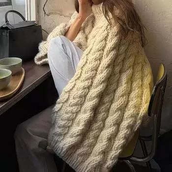 Женский свитер с круглым вырезом и длинным рукавом, с перекрученной текстурой, трикотажные топы, однотонный свободный крой, пуловер S хаки