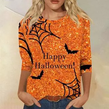 Женский свитер с круглым вырезом и длинными рукавами на тему ужасов и Хэллоуина, повседневный свитер с принтом 3D «кровавый вопрос» S