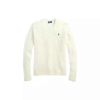 Женский свитер с круглым вырезом и вышитым логотипом Polo Ralph Lauren, цвет Off-White 211910421-001 XS