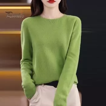 Женский свитер с круглым вырезом из искусственного кашемира, длинный рукав, однотонный, облегающий, с ребристой отделкой, трикотажные топы XL белый