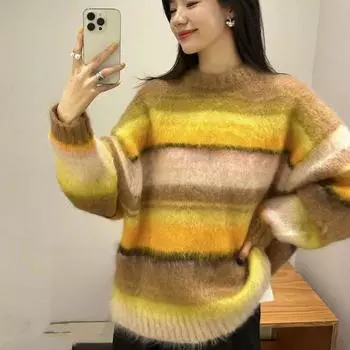 Женский свитер с круглым вырезом из смеси мохера CS - зима 2023 г. Extra Small