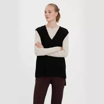Женский свитер с V-образным вырезом без рукавов из смесовой шерсти VERO MODA