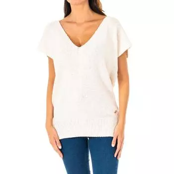 Женский свитер с V-образным вырезом и короткими рукавами LWS007 2 белый