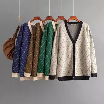 Женский свитер с V-образным вырезом и длинным рукавом в сетку, кардиган, осень-зима One Size чёрный