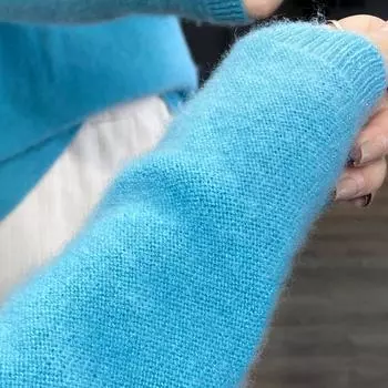 Женский свитер с V-образным вырезом, кашемир Цинхэ, 30% кашемир, 70% шерсть, золотая и серебряная пряжа, зимний вязаный пуловер, осенний свитер, кашемировый свитер