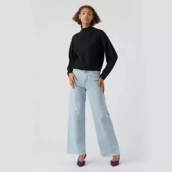 Женский свитер с высоким воротником и рукавами-фонариками VERO MODA