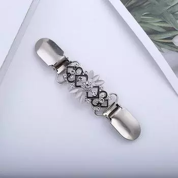 Женский свитер со стразами из сплава, блузка, шаль, зажим для кардигана, повседневный свитер, шаль, воротник с пряжкой