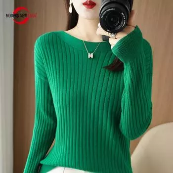 Женский свитер СОВРЕМЕННЫЙ НОВЫЙ зимний вязаный пуловер SAGA, осенние мягкие теплые шерстяные свитера, вязаные топы с длинными рукавами M белый