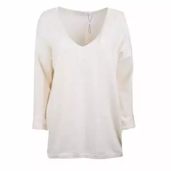 Женский свитер свободного кроя с длинными рукавами и v-образным вырезом ONLY CARMAKOMA 46/48 белый