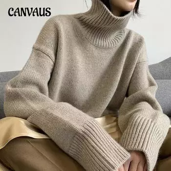 Женский свитер, свободные водолазки, теплый однотонный пуловер, трикотаж, базовые женские топы, осень-зима One Size серый