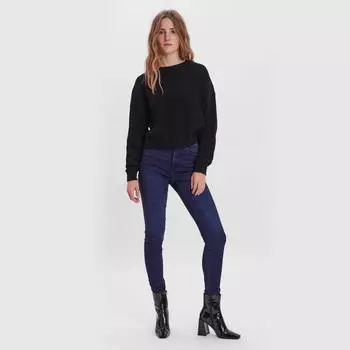 Женский свитер тонкой вязки Sadie с длинными рукавами и круглым вырезом VERO MODA