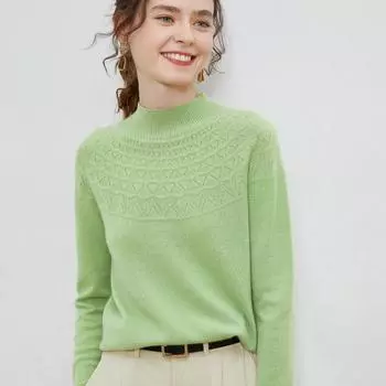 Женский свитер, водолазка из 100% шерсти, вязаный пуловер, зимние джемперы, женский вязаный топ с длинными рукавами XL розовый