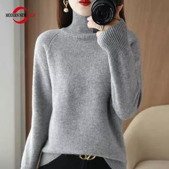 Женский свитер, водолазка, СОВРЕМЕННАЯ НОВАЯ САГА, зимний вязаный пуловер, осенний мягкий теплый шерстяной свитер, женский джемпер, вязаный топ