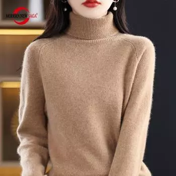 Женский свитер, водолазка, СОВРЕМЕННЫЙ НОВЫЙ зимний вязаный пуловер SAGA, осенний мягкий теплый шерстяной свитер, вязаный топ, женский джемпер S светло-зеленый