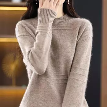 Женский свитер, зимний мягкий теплый шерстяной свитер, вязаный пуловер, осенний женский джемпер, вязаный топ 2XL фиолетовый