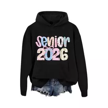 Женский свитшот Оверсайз Повседневный Свободный Пуловер Топ L