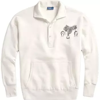 Женский свитшот Polo Ralph Lauren FW24 с логотипом, широким воротником, свободного кроя, с длинными рукавами, кремовый WMPOKNINFB20678-101 M