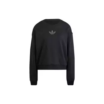 Женский свитшот с круглым вырезом Adidas Originals, украшенный логотипом, черный IT9662 M