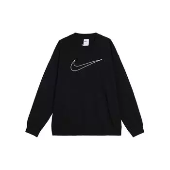 Женский свитшот с круглым вырезом с геометрическим логотипом Nike, черный DQ5543-010 M