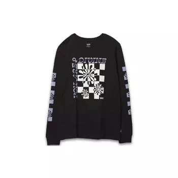 Женский свитшот с круглым вырезом в клетку Vans Divine Energy Series, черный VN0A7RLUBLK S