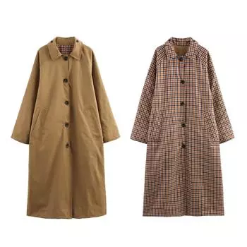 Женский свободный двусторонний весенний тренч TAOP&ZA 3811042 S