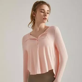 Женский свободный дышащий быстросохнущий топ для йоги с длинным рукавом Double Extra Large